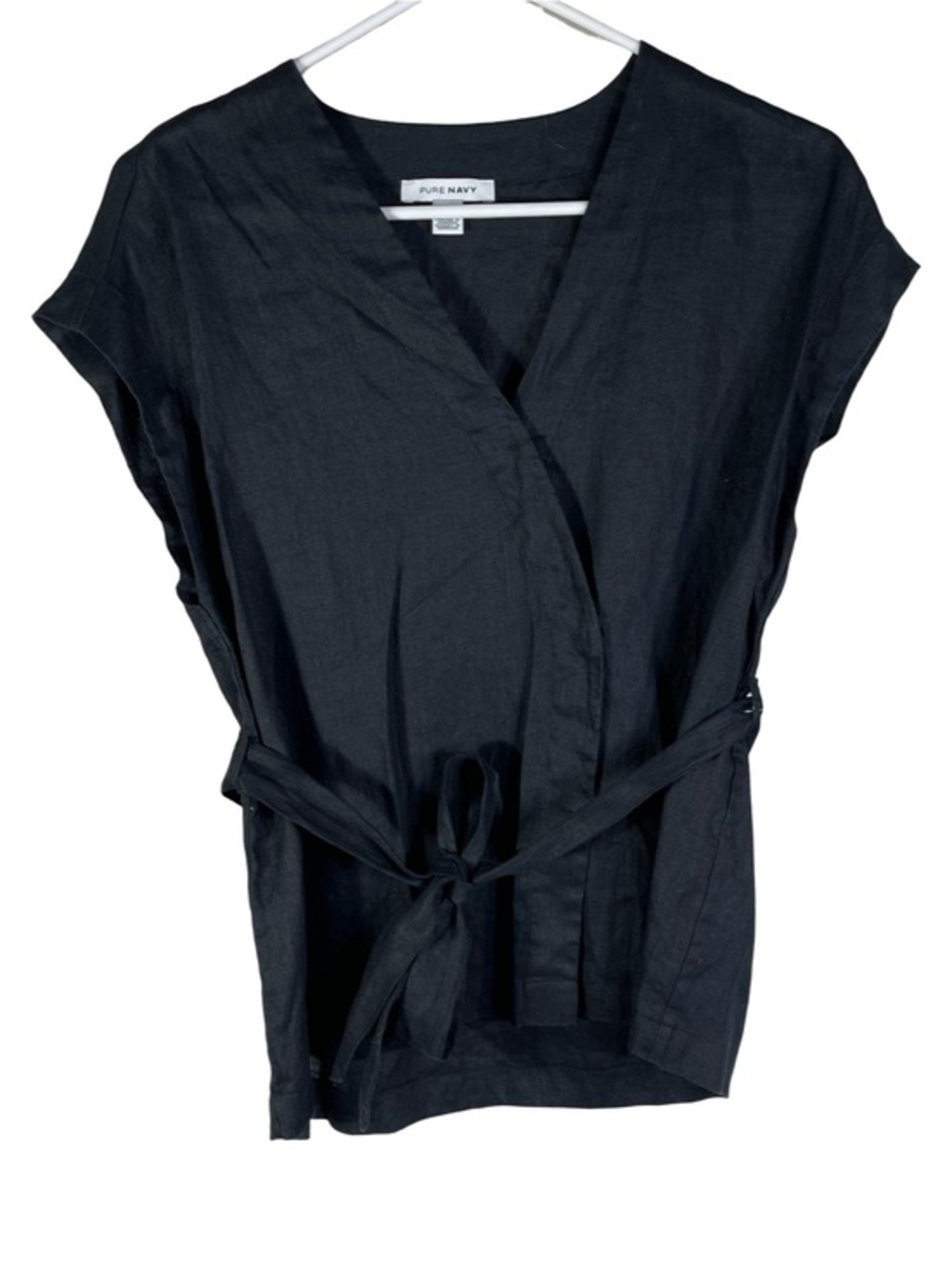 Pure Navy Linen Women’s Top Size S Color Black